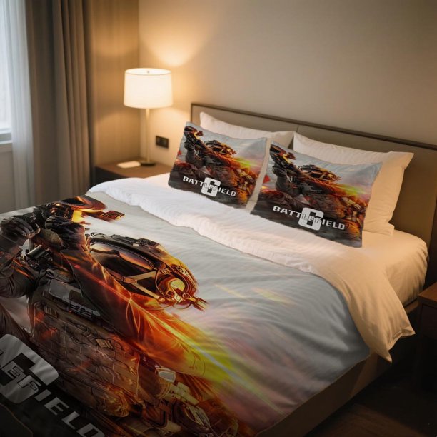 Battlefield 2042 Tactical Soldier Duvet Cover Set 1 Duvet Cover + 2 Pillowcases Polyester