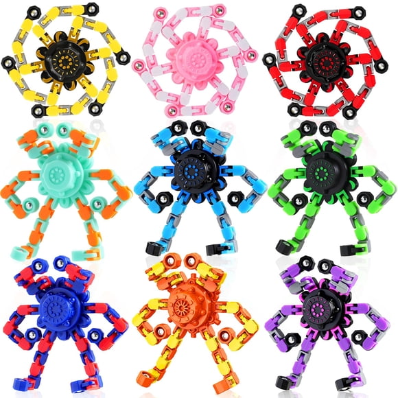 Juguete Antiestrés HiQCGS 9PCS Spinners Transformables de Robot