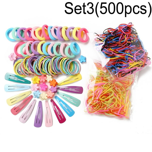 Colorful Hair Ties Set Hair Scrunchies For Girls Women, Elastic Ponytail Clips Holders Rubber Band For Hair, Traceless Hair Ropes Set Hair Elastics For Baby