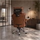 thumbnail image 5 of Silla Oficina Ejecutiva Ergonómica Reclinable Con Reposapiés Marrón Cuero Sintético, 5 of 8