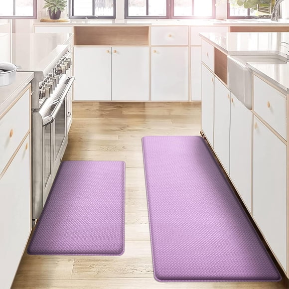 Juego de Alfombras para Cocina AUTODECO Lila Claro 2 Piezas 43x74 cm