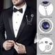thumbnail image 3 of Uxcell Gem Chain Brooch Pins, Broches de Cadena Colgante para Traje, Insignia de Cristal Redonda con Borla, Pines de Solapa para Mujeres y Hombres, Camisas, Esmoquin, Bufanda, Tono Plateado (Azul), 3 of 7