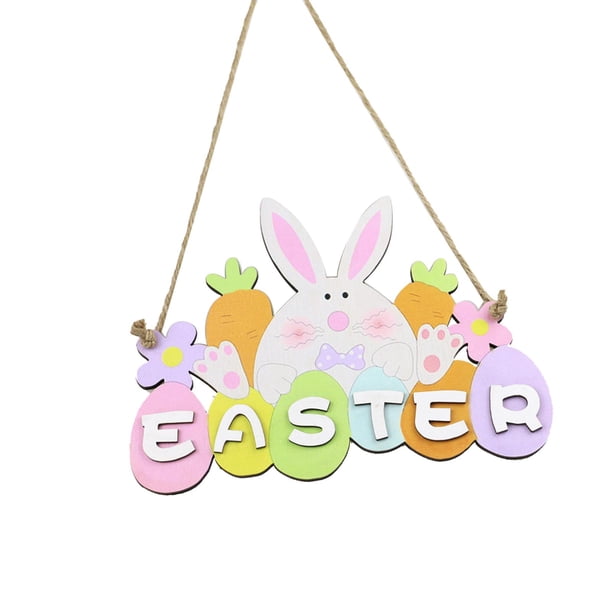 Pascua Primavera Adorno de Estatuilla impresa Estatua Centro de DIY Decoración de Pascua Juguetes Arte para primavera Interior Casa de Conejo de Pascua