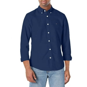 Camisa Tommy Hilfiger Oxford Custom Fit Navy Blazer Para Hombre