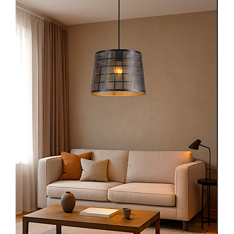 Want - Lámpara Colgante E27 Vintage Diseño Rejilla Calada