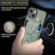thumbnail image 3 of Funda Resistente para iPhone 15 con Tarjetero y Soporte, Diseño Magnético Verde, 3 of 5