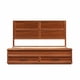 thumbnail image 4 of Cama King Size con cabecera geométrica 3D y banco de almacenamiento - almacenamiento de 4 cajones, muebles modernos de dormitorio, 4 of 6