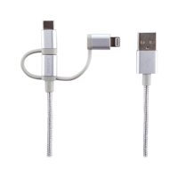 Philips - Cable Usb 3 En 1 Mricro Usb Tipo C Lightning 0.8M