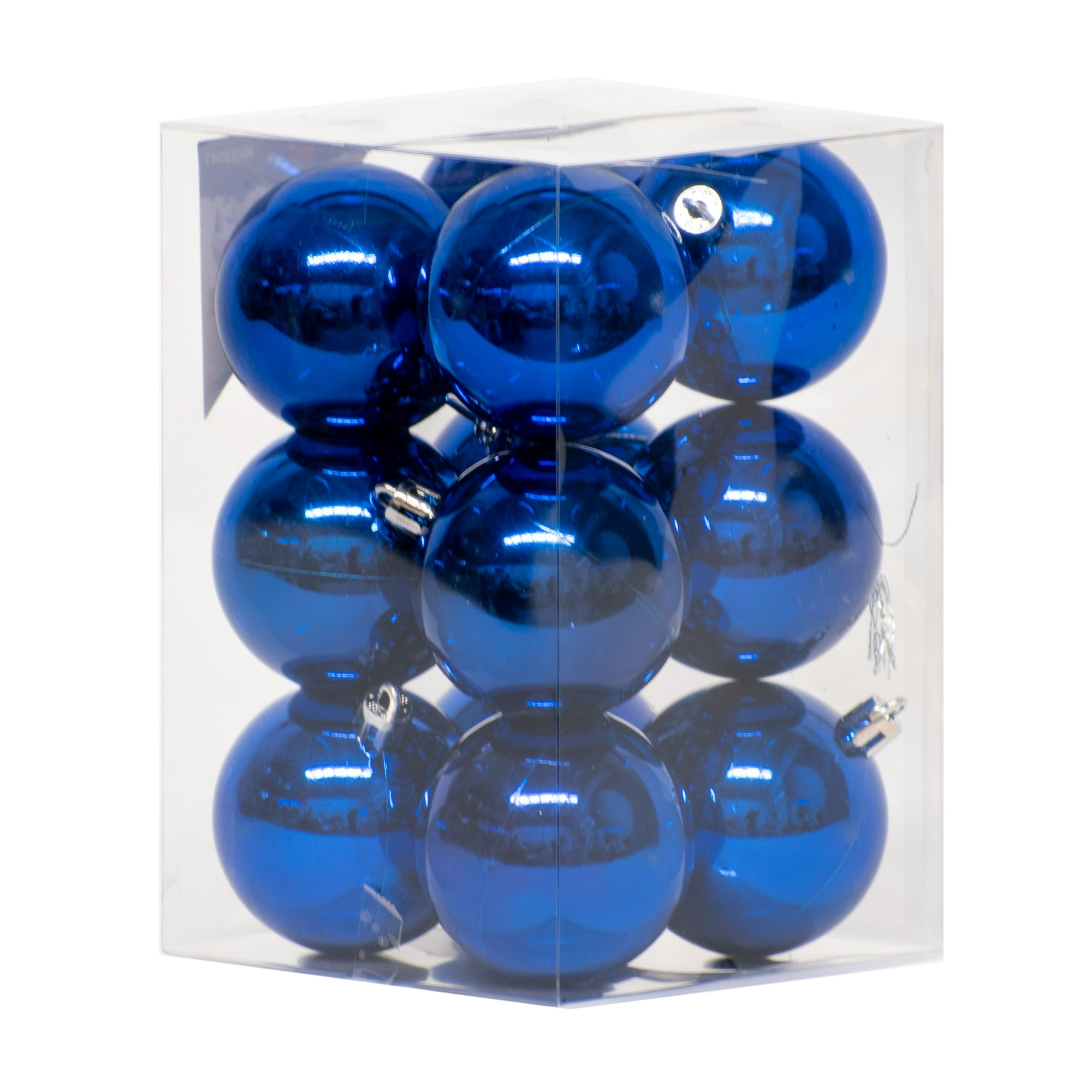 Wakeshome - Pack 12 Esferas Navidad Bambalinas 6cm Adornos Para Arbolito Azul