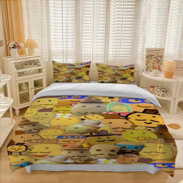 3pcs Fun Mr Potato Style Set Pattern Three-Piece Set Soft And Comfortable bedding