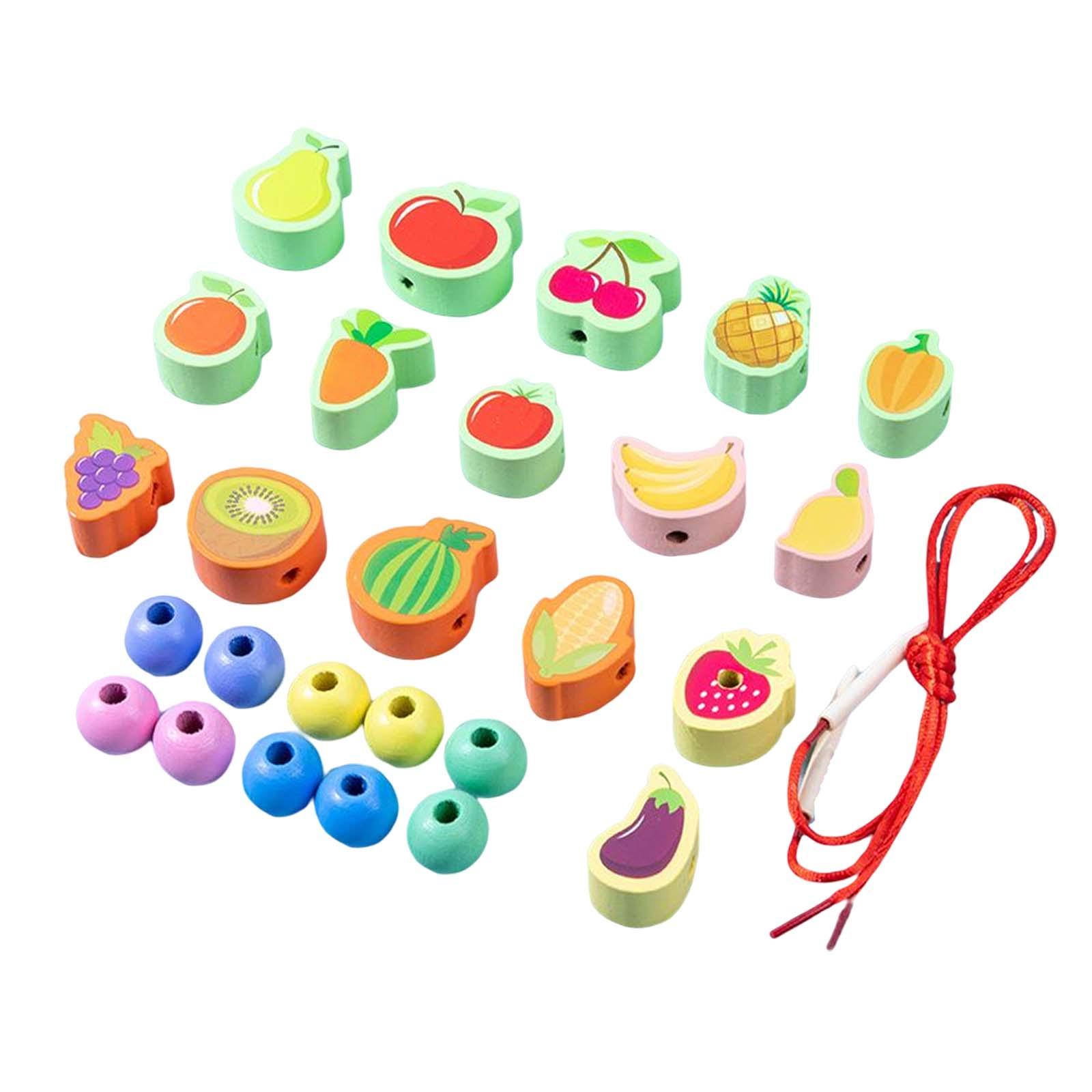 Magideal - Juego De Cuentas Para Ensartar, Juguetes Educativos Para Preescolares, Juguetes Para Niños De 3 Años Conjunto A