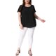 thumbnail image 4 of Agnes Orinda Blusa de Chifón para Mujer Talla Grande Camisa de Doble Capa Cuello Redondo Mangas Cortas con Volantes Tops Casual para Trabajo 3X Negro, 4 of 8