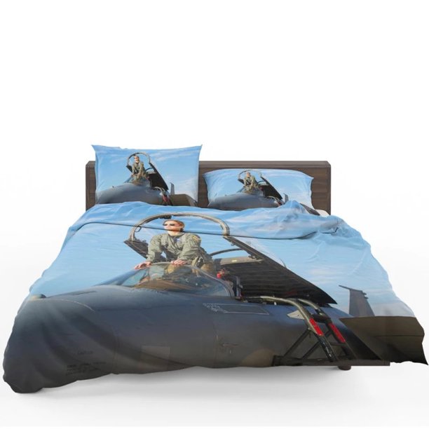 Captain Marvel Brie Larson Quilt Duvet Cover Set Kids Super Bedspread3-Piece Bedding Set