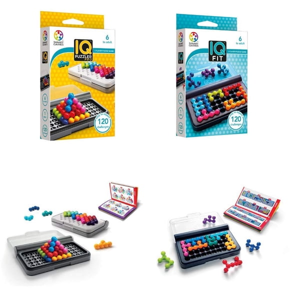 Paquete de juegos SmartGames IQ Puzzler Pro e IQ Fit 240 Challenges