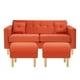 thumbnail image 1 of Sofa New Retro 3c + 2 Pouf Felpa 05 Naranjo, 1 of 6