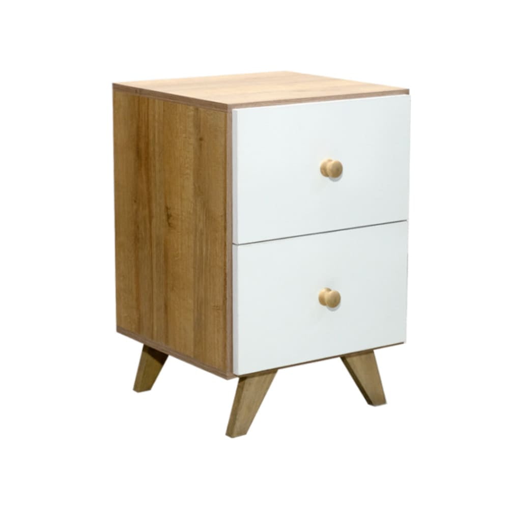 Velador 2 Cajones Marfíl Home Mobili