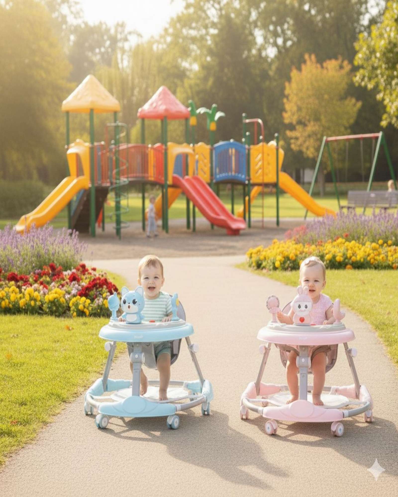 Myl Todo Hogar - Pack 2 Andador De Bebe Gemelos Con Juegos Interactivos Azul Y Rosado