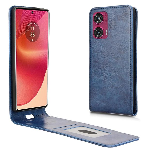 Funda tipo folio para MOTO Edge 50 Fusion 5G con soporte magnético y protección para la cámara Azul