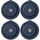 thumbnail image 1 of Tapas de repuesto para Pyrex 7201-PC de 4 tazas, tapa redonda de silicona para recipiente de vidrio Anchor Hocking, paquete de 4, azul oscuro con marcador de fecha, 1 of 8