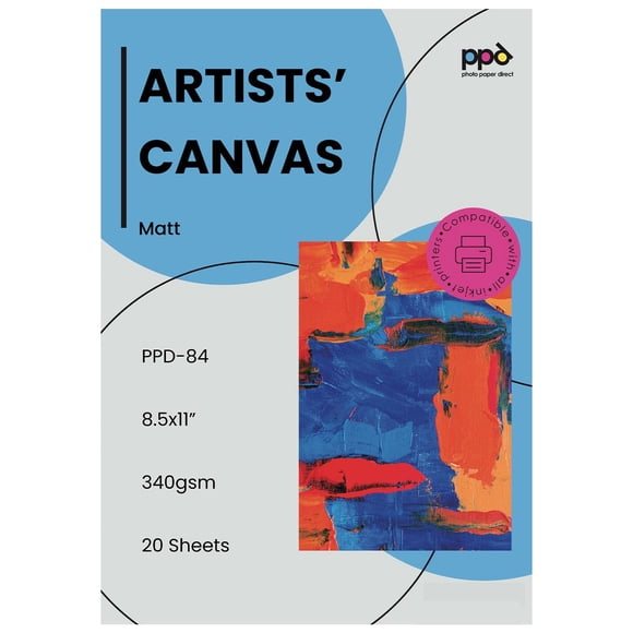 Papel de Lienzo PPD 21x29 cm 20 hojas 340 g/m² para impresora de inyección de tinta