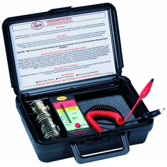 Megóhmetro Supco 1000 V 1000 MΩ con estuche de servicio