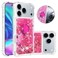 Foxdock Funda Glitter Líquida Para Iphone 17 Pro Max Con Anillo Brillante, Tpu Antichoques Y Esquinas Reforzadas, Soporte