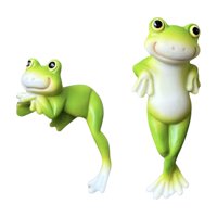 Magideal - 2 Estatuas De Rana Decorativas, Encantadoras Y Versátiles, Miniaturas Coleccionables De Resina Para , Césped, Macetas, Casas, Jardines De Hadas
