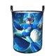 thumbnail image 1 of Mega Man Cesta de lavandería de gran capacidad redonda con asa, bolsa para ropa sucia plegable, almacenamiento para dormitorio, baño y lavadero 44x35 cm, 1 of 6