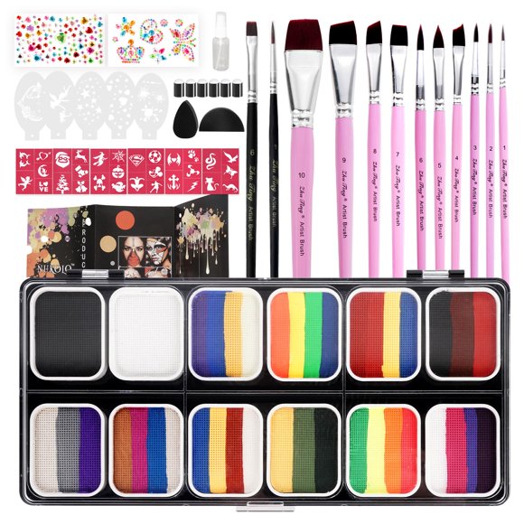 Kit de pintura facial Pintada Professional con pintura de 12 x 10 g + Acc