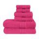 thumbnail image 1 of Juego de toallas BOUTIQUO, paquete de 6 paños de algodón para baño y manos, color rosa intenso, 1 of 4