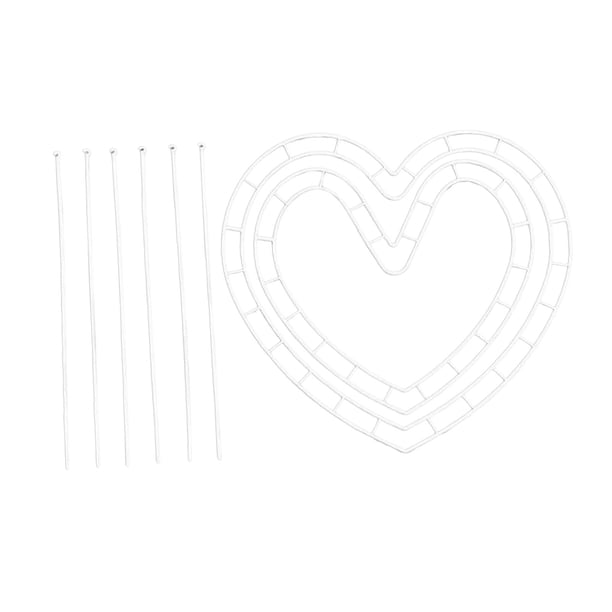 Marco de Corona de Flores en Forma de Corazón, Fácil Montaje, Accesorios para Manualidades DIY, Decoración Colgante para La Fiesta de Felicitación Del