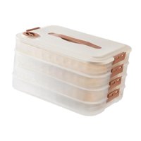 Bothyi - Contenedor De Almacenamiento De Alimentos Con Asas Y Tapas Para Pasta De Bocadillos De Carne De Cuatro Capas