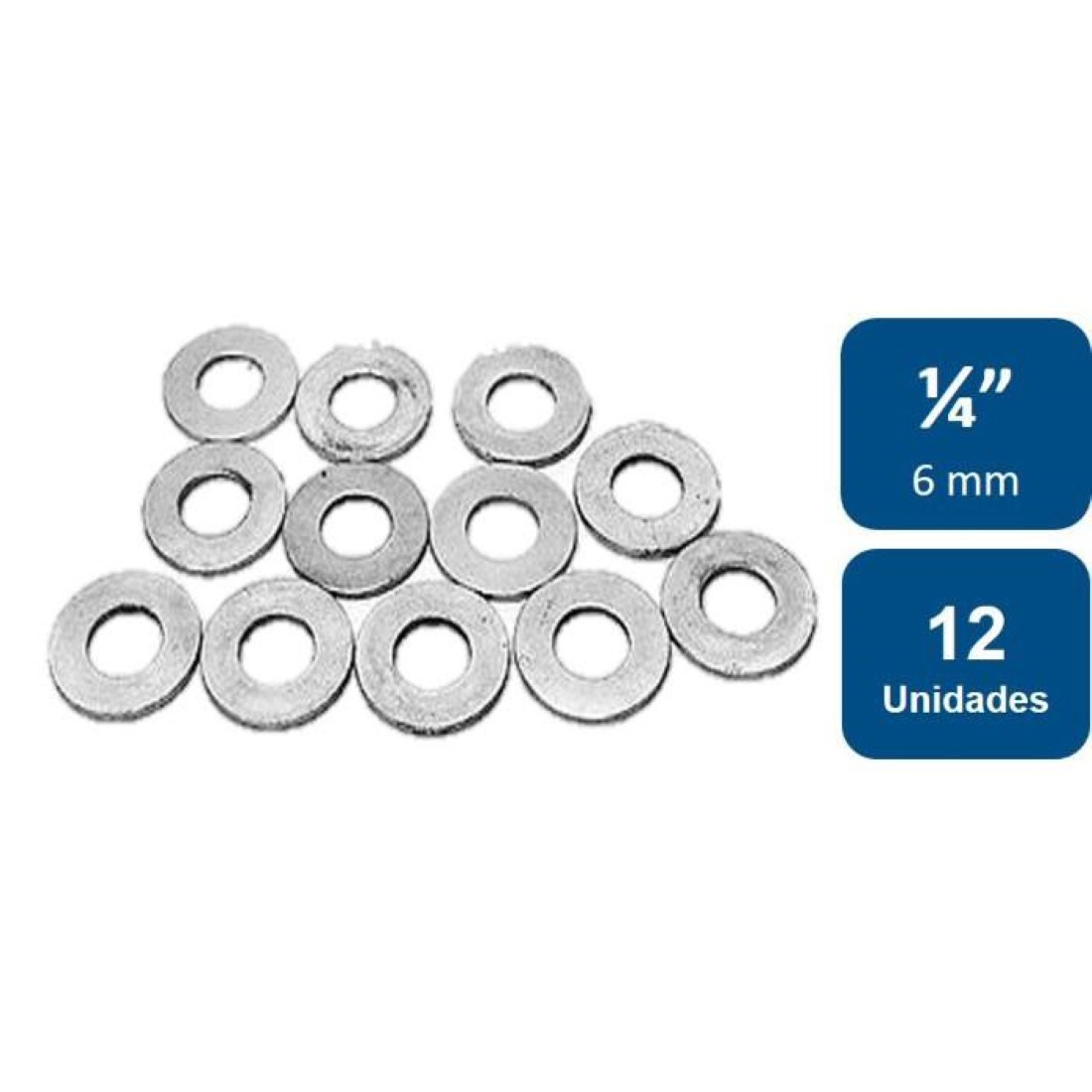 Rukafe Basics - Golillas Planas Calibradas 1/4"" (6Mm) 12Un.