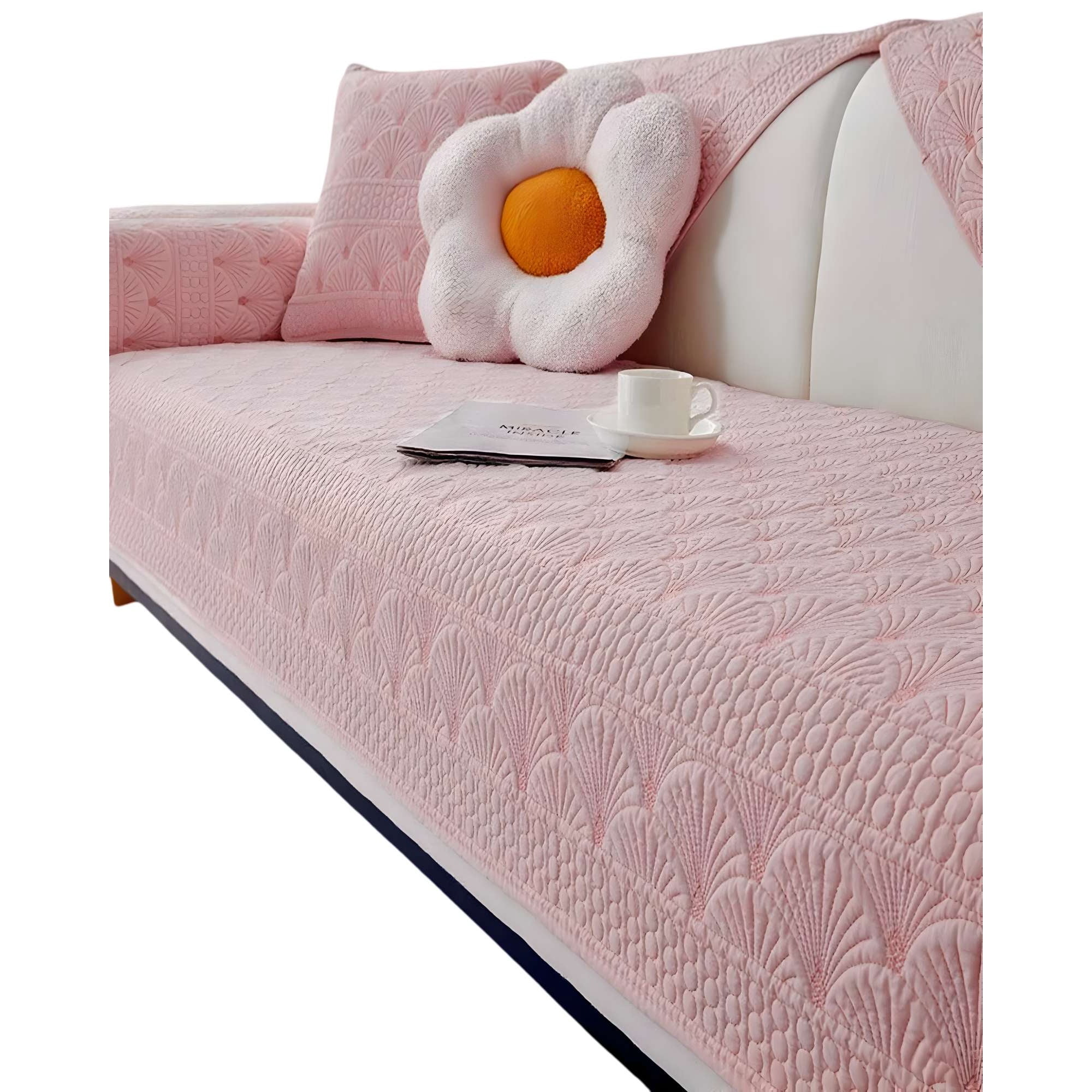 Genérico - Pack De 5 Fundas Para Sofa Con Diseño F1 Rosa