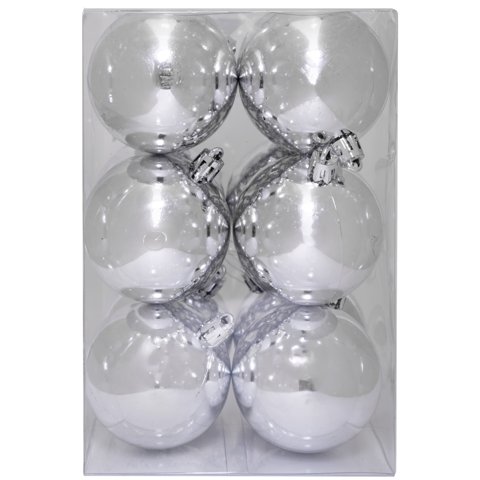 Proplastic - Set De 12 Esferas 6 Cms Color Plata