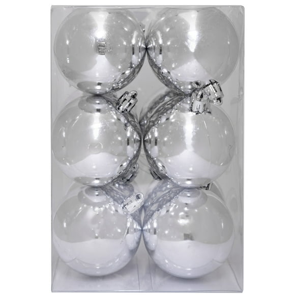 Set de 12 esferas 6 cms color plata