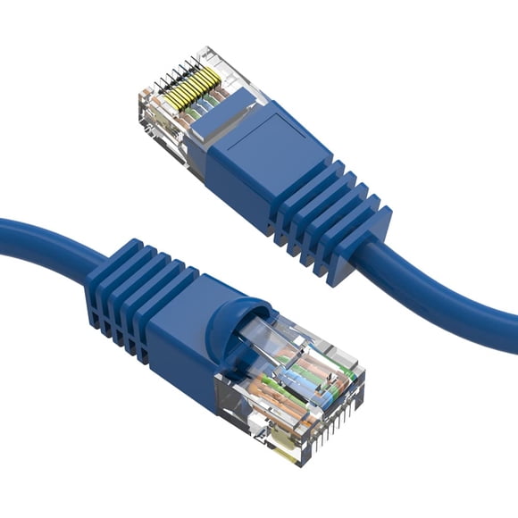Futureonics Cable de red Cat6 de 30 cm (paquete de 20) para interior y exterior, 10 Gbps, UTP, RJ45, azul