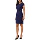 thumbnail image 4 of Vestido de Negocios INSPIRE CHIC para Mujeres con Manga Corta y Cuello en V Casual para Oficina con Cinturón Ajustable M Azul Marino Oscuro, 4 of 6