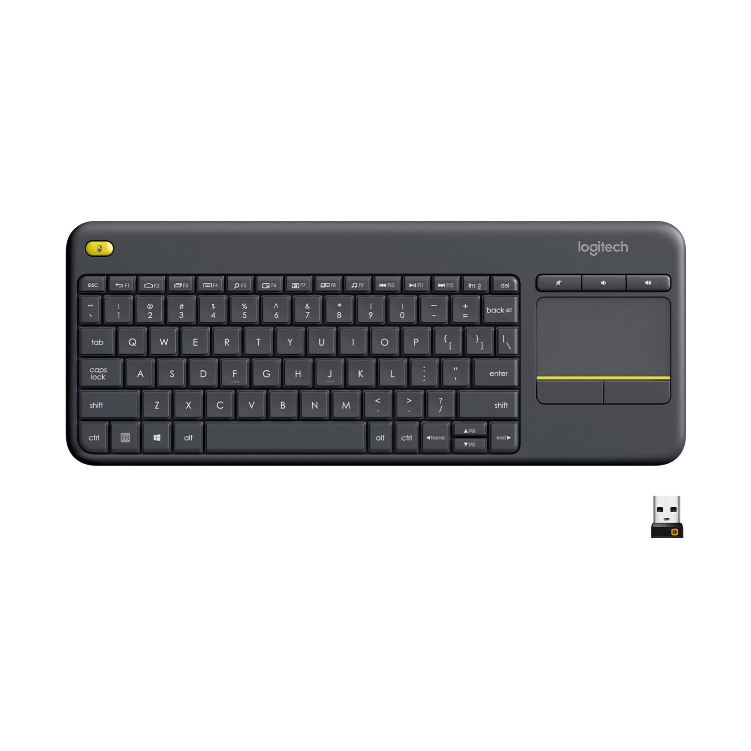 Teclado Htpc Logitech K400 Plus Wireless Touch - Negro