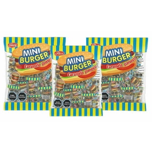 Gomitas Mini Hamburguesa Fruna Pack 3 Unidades