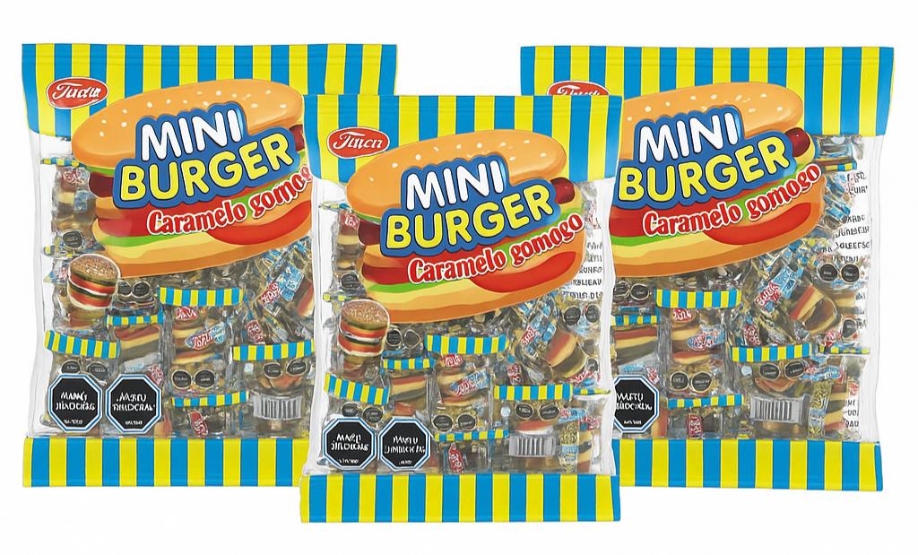 Gomitas Mini Hamburguesa Fruna Pack 3 Unidades