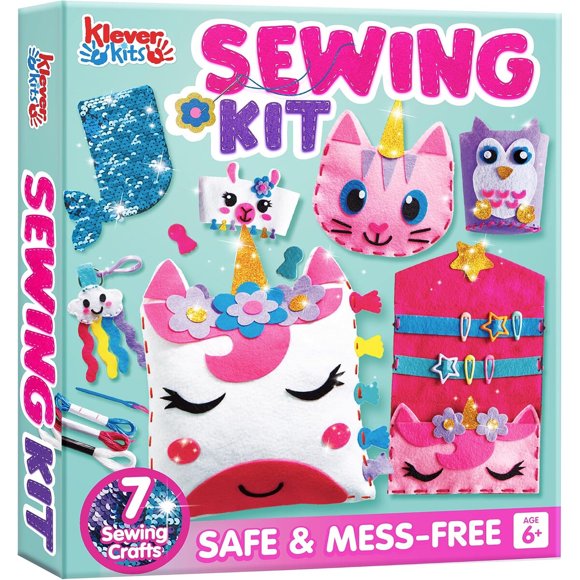 Klever Kits My First Sewing Kit: kit de costura con 7 proyectos para niños