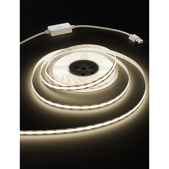 Tira de luces LED MIWISE, 5 V, USB COB, 3 m, 4000 K, color blanco natural