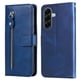 thumbnail image 1 of Funda tipo cartera para Samsung Galaxy A57 5G con bolsillo con cremallera y ranuras para tarjetas – Función de soporte Azul, 1 of 5