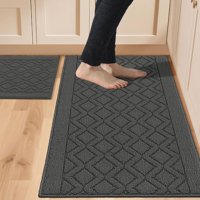 Alfombra De Cocina Cosy Homeer 122 X 51 Cm/76 X 51 Cm, 2 Unidades, Color Gris