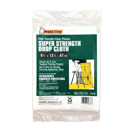Drop Cloth Frost King P470 de alta densidad, 275 x 365 cm, color blanco