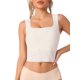 thumbnail image 1 of INSPIRE CHIC Camiseta de Tirantes de Mujer con Sujetador Incorporado Ajuste Ceñido Cuello Cuadrado Camiseta Interior S Blanco, 1 of 5