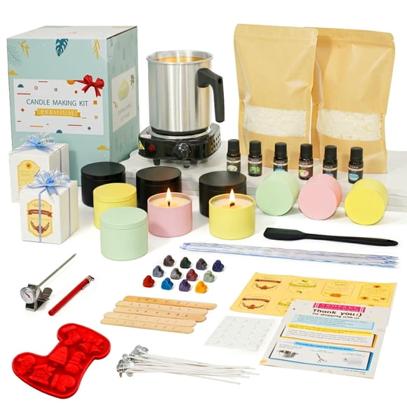 Kit para hacer velas Aroparc con olla de fusión de 1,2 L y cera de soja