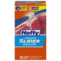 Bolsas De Almacenamiento Hefty Slider Para Congelador, Tamaño Galón, 56 Unidades