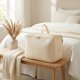 thumbnail image 3 of Paquete de 1 bolsas de almacenamiento plegables para ropa - Ideal para organizar dormitorio, ropa y edredón con asas convenientes Beige 21.3*16.5*11.8in, 3 of 6
